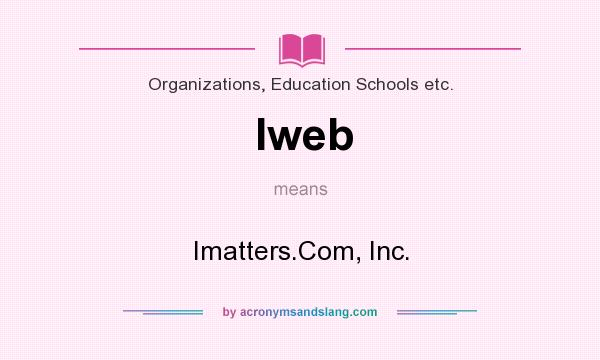 What does Iweb mean? It stands for Imatters.Com, Inc.