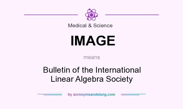 What does IMAGE mean? It stands for Bulletin of the International Linear Algebra Society
