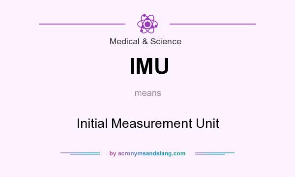 What does IMU mean? It stands for Initial Measurement Unit