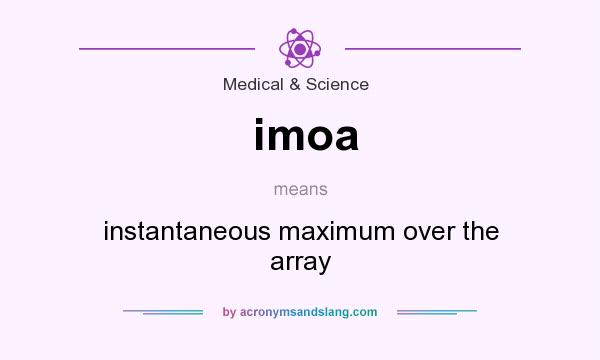 What does imoa mean? It stands for instantaneous maximum over the array