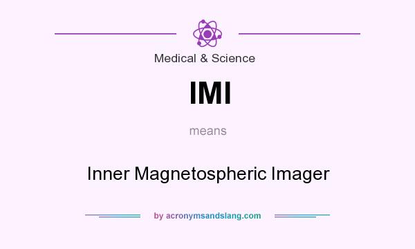What does IMI mean? It stands for Inner Magnetospheric Imager