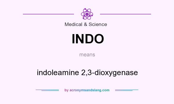 What does INDO mean? It stands for indoleamine 2,3-dioxygenase