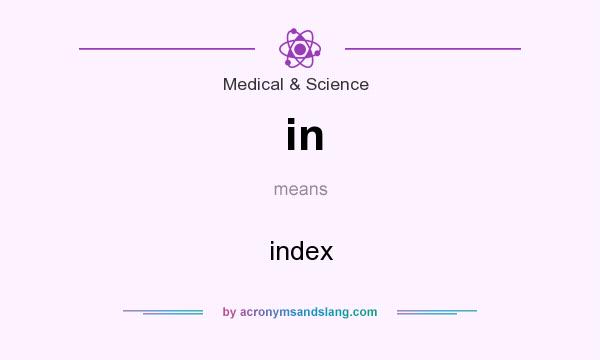 What does in mean? It stands for index