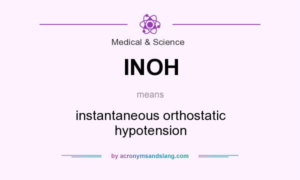 What does INOH mean? It stands for instantaneous orthostatic hypotension