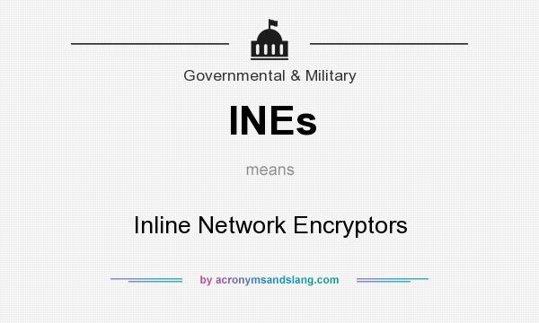 What does INEs mean? It stands for Inline Network Encryptors