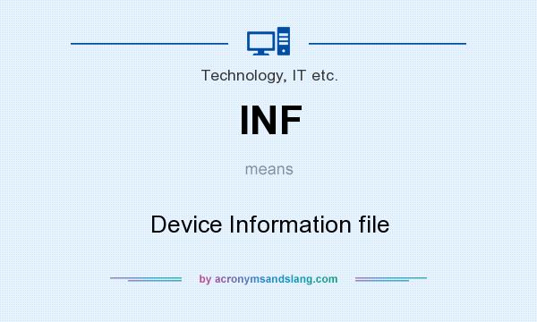 What does INF mean? It stands for Device Information file
