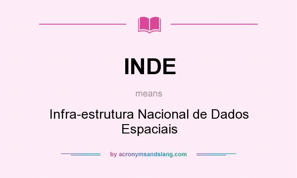 What does INDE mean? It stands for Infra-estrutura Nacional de Dados Espaciais