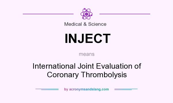 What does INJECT mean? It stands for International Joint Evaluation of Coronary Thrombolysis