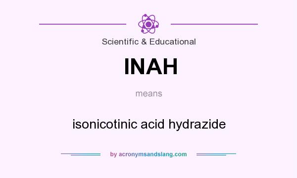 What does INAH mean? It stands for isonicotinic acid hydrazide