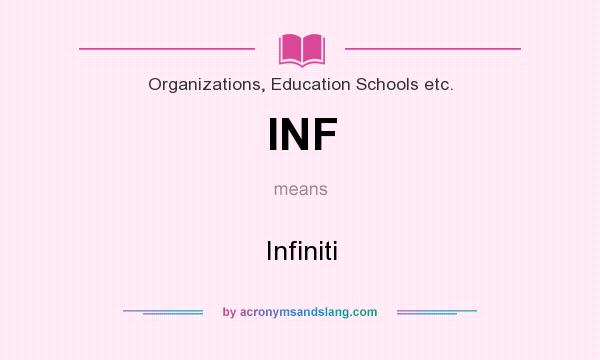 What does INF mean? It stands for Infiniti