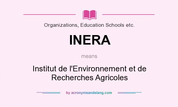 What does INERA mean? It stands for Institut de l`Environnement et de Recherches Agricoles