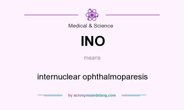 What does INO mean? It stands for internuclear ophthalmoparesis