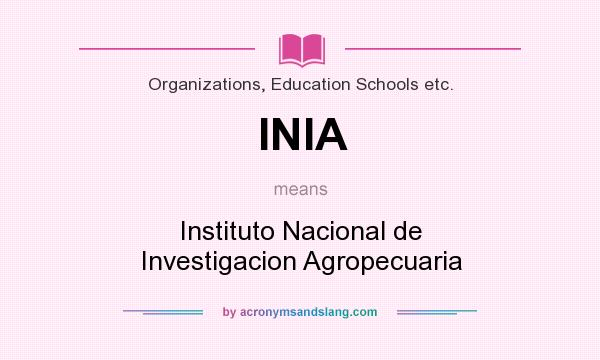 What does INIA mean? It stands for Instituto Nacional de Investigacion Agropecuaria