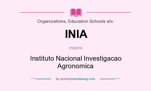 What does INIA mean? It stands for Instituto Nacional Investigacao Agronomica