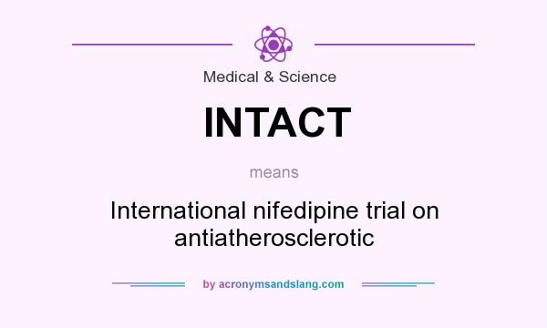 What does INTACT mean? It stands for International nifedipine trial on antiatherosclerotic