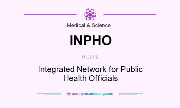 What does INPHO mean? It stands for Integrated Network for Public Health Officials