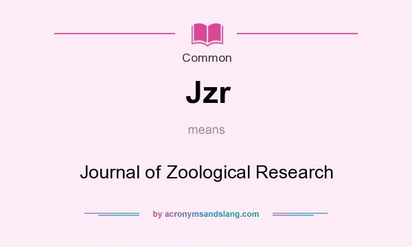 What does Jzr mean? It stands for Journal of Zoological Research
