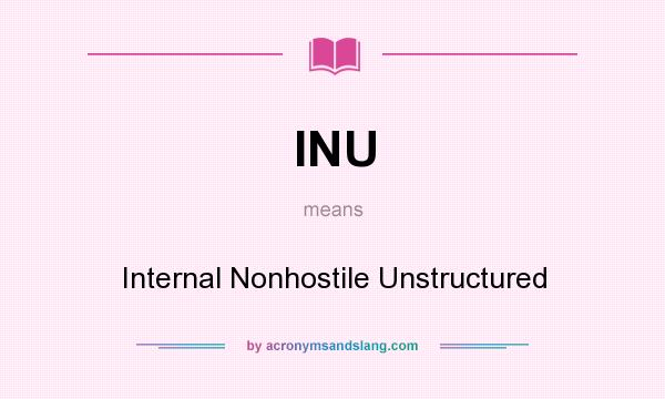 What does INU mean? It stands for Internal Nonhostile Unstructured