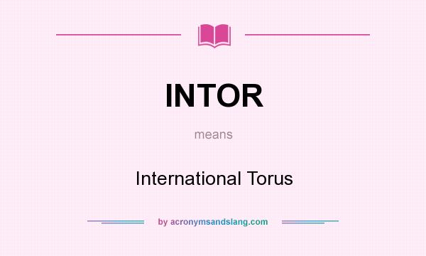 What does INTOR mean? It stands for International Torus