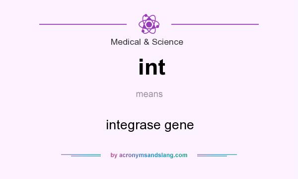 What does int mean? It stands for integrase gene