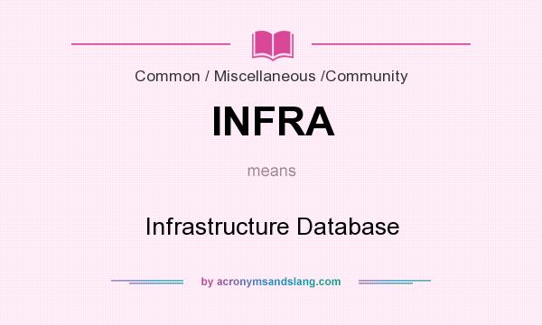 What does INFRA mean? It stands for Infrastructure Database