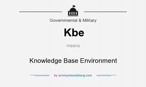 What does Kbe mean? It stands for Knowledge Base Environment