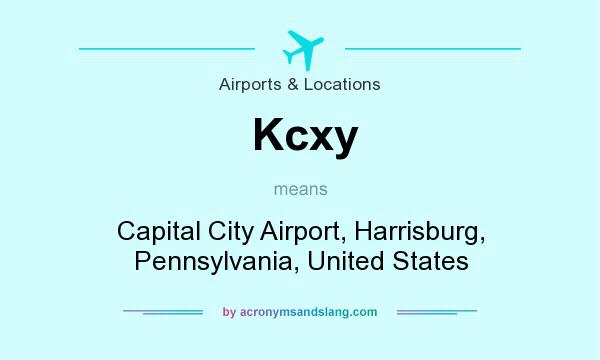 What does Kcxy mean? It stands for Capital City Airport, Harrisburg, Pennsylvania, United States