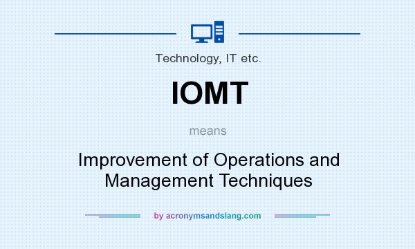 What does IOMT mean? It stands for Improvement of Operations and Management Techniques