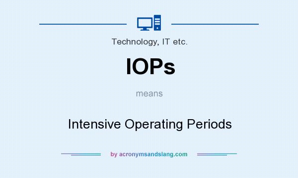 What does IOPs mean? It stands for Intensive Operating Periods