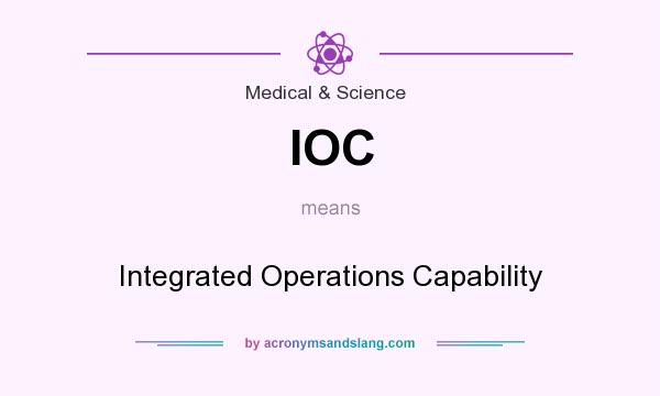 What does IOC mean? It stands for Integrated Operations Capability