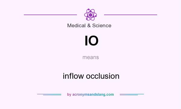 What does IO mean? It stands for inflow occlusion