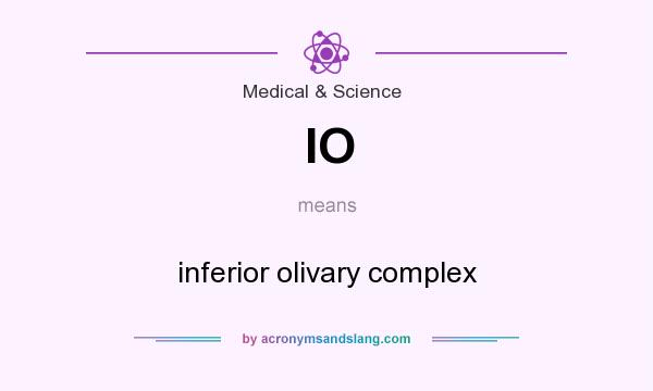 What does IO mean? It stands for inferior olivary complex