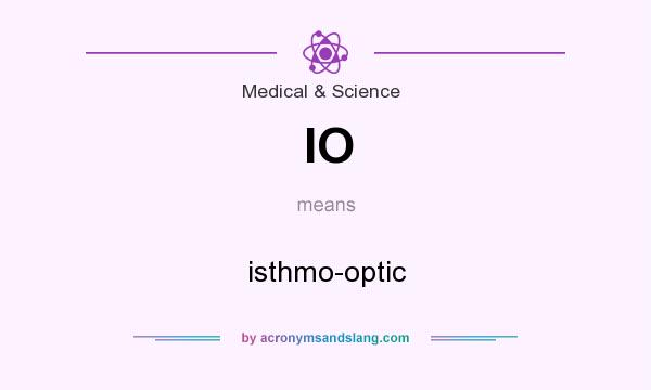 What does IO mean? It stands for isthmo-optic