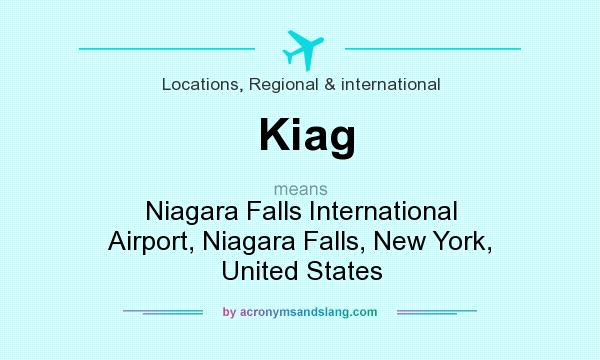 What does Kiag mean? It stands for Niagara Falls International Airport, Niagara Falls, New York, United States