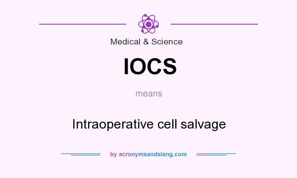 What does IOCS mean? It stands for Intraoperative cell salvage