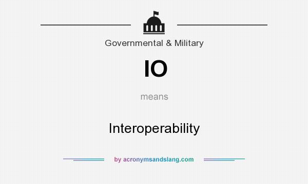 What does IO mean? It stands for Interoperability