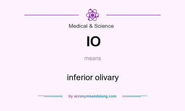 What does IO mean? It stands for inferior olivary