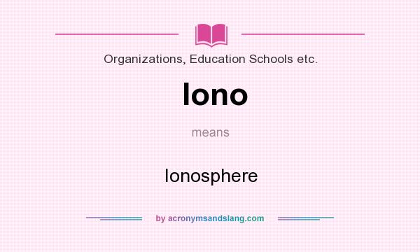 What does Iono mean? It stands for Ionosphere