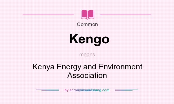 What does Kengo mean? It stands for Kenya Energy and Environment Association