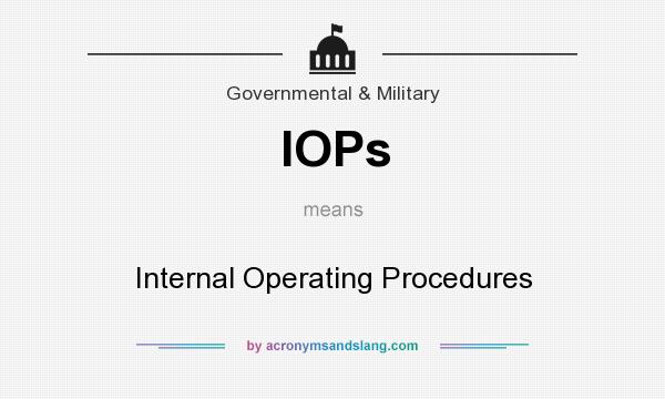What does IOPs mean? It stands for Internal Operating Procedures