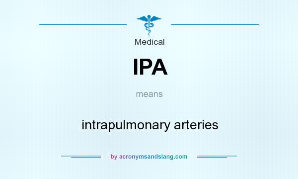 What does IPA mean? It stands for intrapulmonary arteries