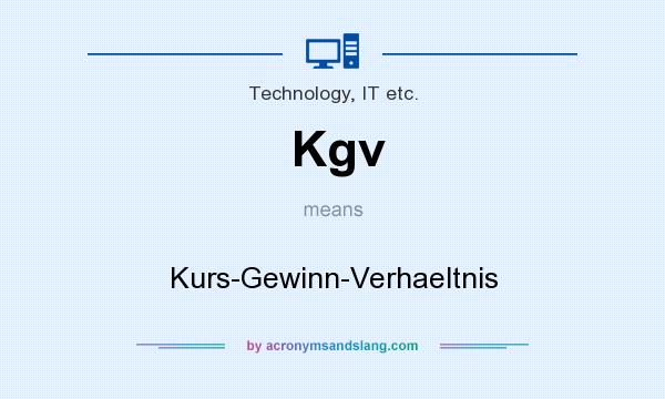 What does Kgv mean? It stands for Kurs-Gewinn-Verhaeltnis