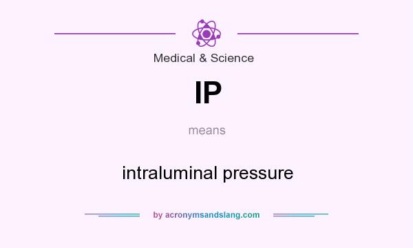What does IP mean? It stands for intraluminal pressure