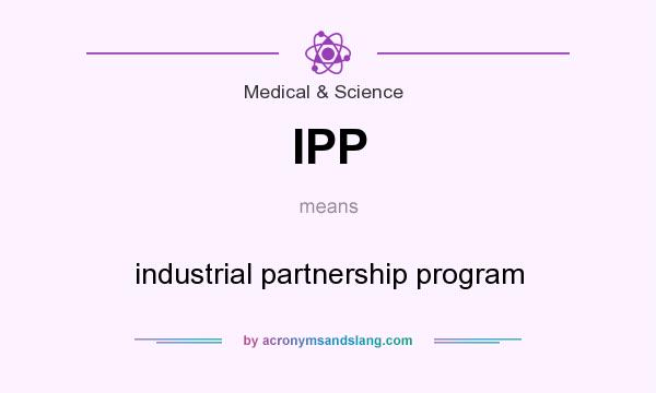 What does IPP mean? It stands for industrial partnership program
