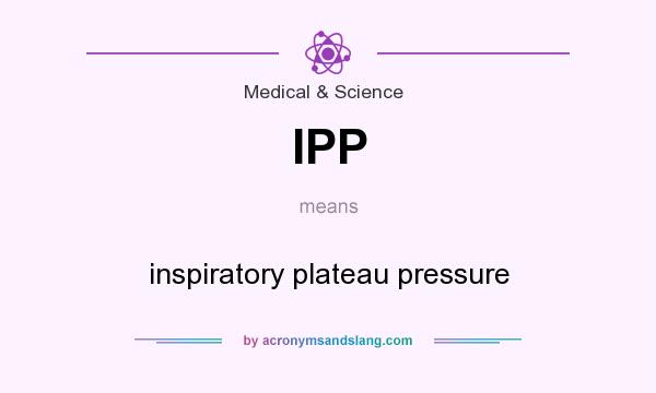 What does IPP mean? It stands for inspiratory plateau pressure
