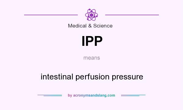 What does IPP mean? It stands for intestinal perfusion pressure
