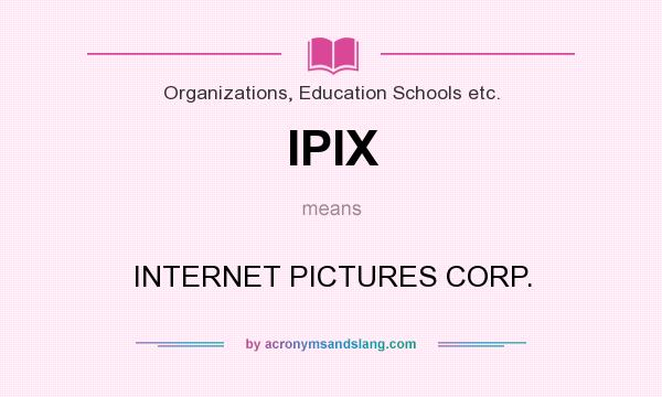 What does IPIX mean? It stands for INTERNET PICTURES CORP.