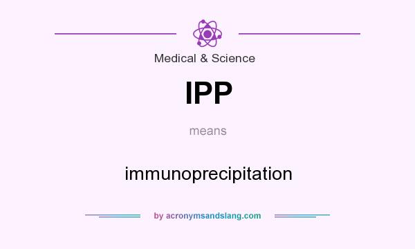 What does IPP mean? It stands for immunoprecipitation