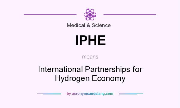 What does IPHE mean? It stands for International Partnerships for Hydrogen Economy