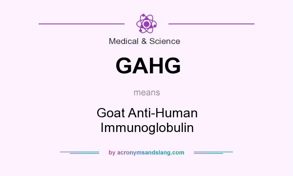 What does GAHG mean? It stands for Goat Anti-Human Immunoglobulin